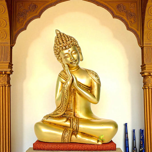 Buddha symbol of piece Brass metal Statue Aakrati