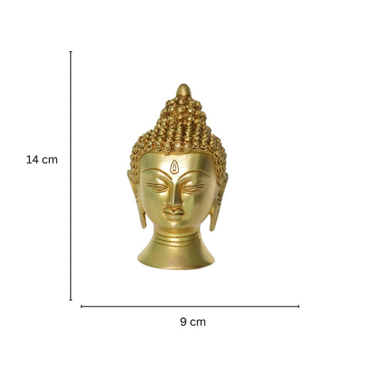 Brass Buddha Head Decorative Sculpture Aakrati