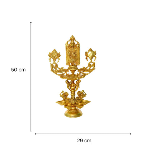 Tiruipati Balaji Decorative Bird Figure Pooja Ghar Oil Lamp/Diya Aakrati