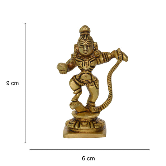 Krishna Dancing on Snake Brass Statue
