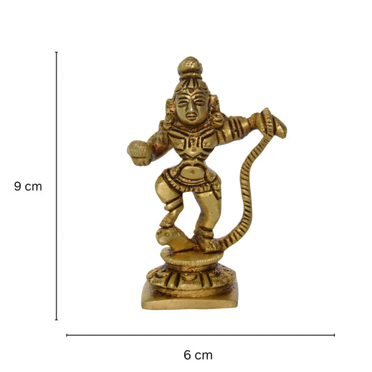 Krishna Dancing on Snake Brass Statue Aakrati