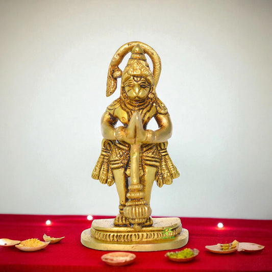 Small Statue of Lord Hanuman in Barss Metal