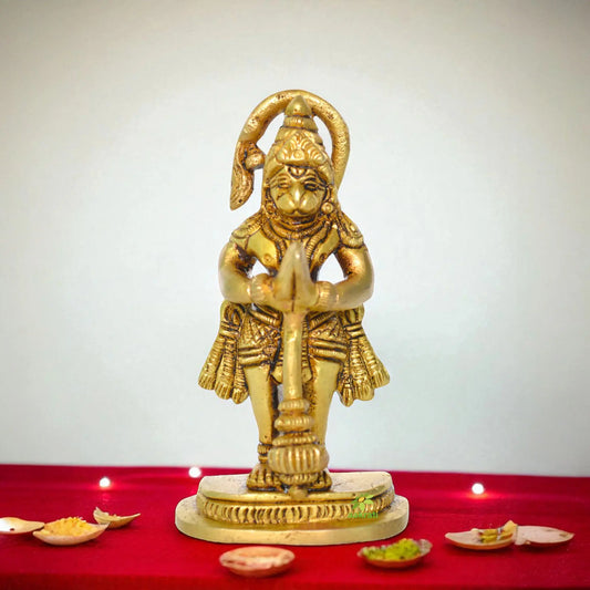 Small Statue of Lord Hanuman in Barss Metal Aakrati