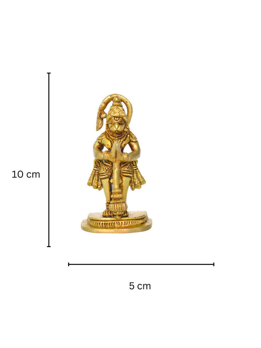 Small Statue of Lord Hanuman in Barss Metal