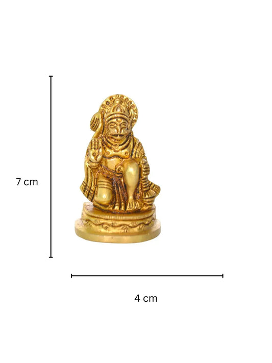 Brass Statue of Hanuman Religious Temple figure Aakrati
