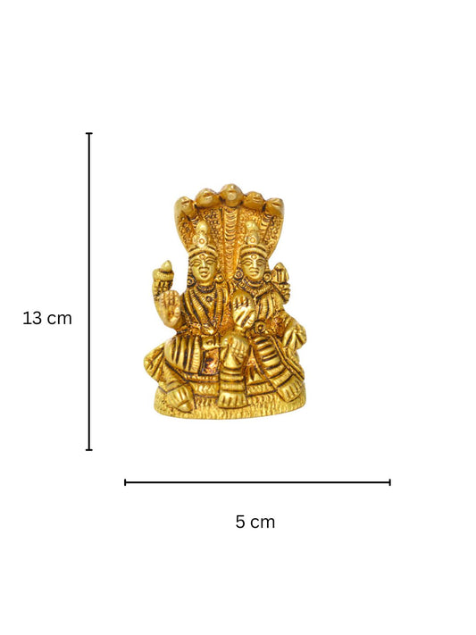 Laxmi Narayan Sitting on Sheshnaag Brass Religious Statue
