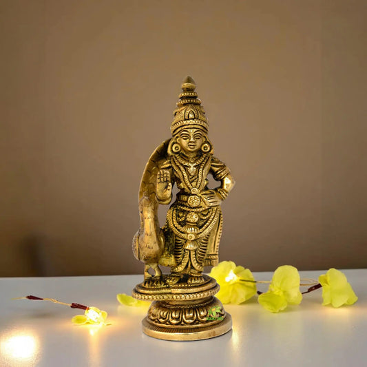 Lord Murgan Brass Statue Pooja Ghar Figure Aakrati