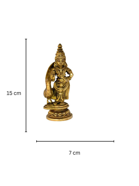 Lord Murgan Brass Statue Pooja Ghar Figure Aakrati