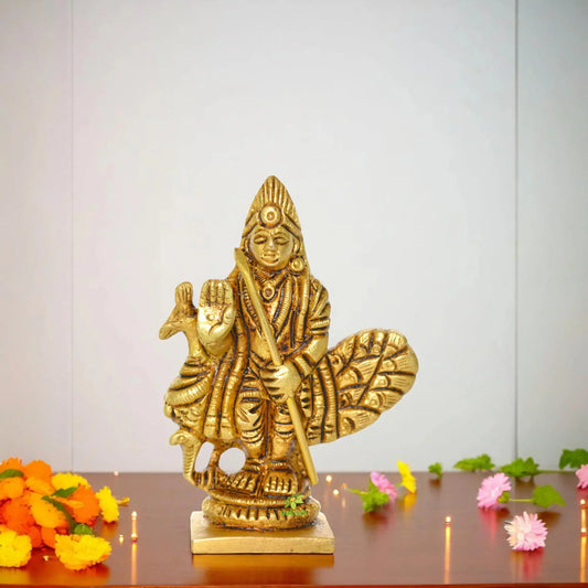 Blessing Statue of Lord Murgan in Brass Metal Aakrati