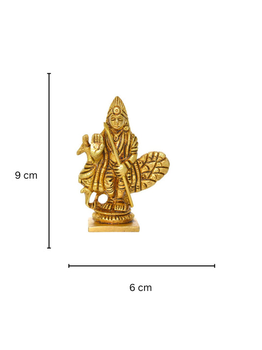 Blessing Statue of Lord Murgan in Brass Metal
