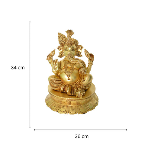 Unique Design Brass Statue of Lord Ganesha Decorative Showpiece