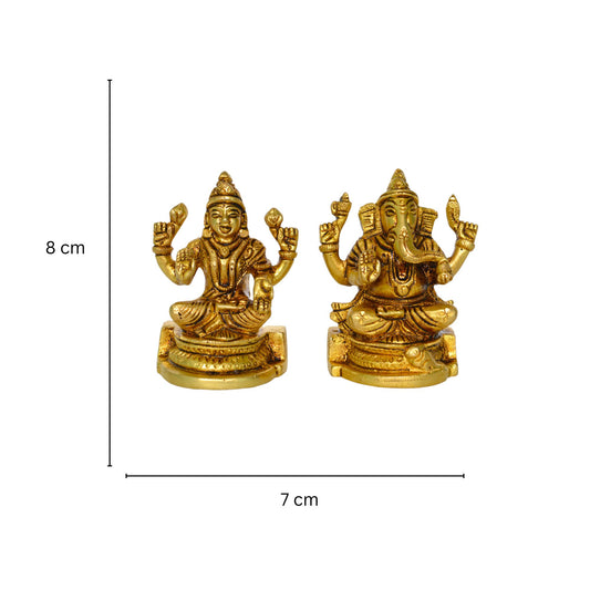 Small pair of Hindu Deity Laxmi Ganesha in Barss