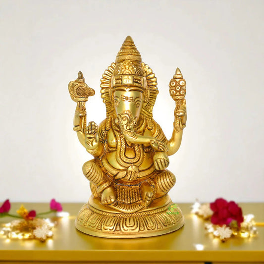 Statue of Lord Ganesha in Antique Finish Aakrati