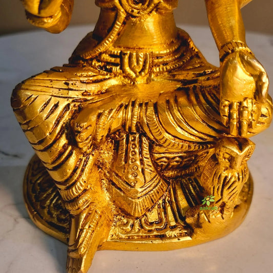 Brass Beautiful Statue of Goddess Laxmi in Antique Finish Aakrati