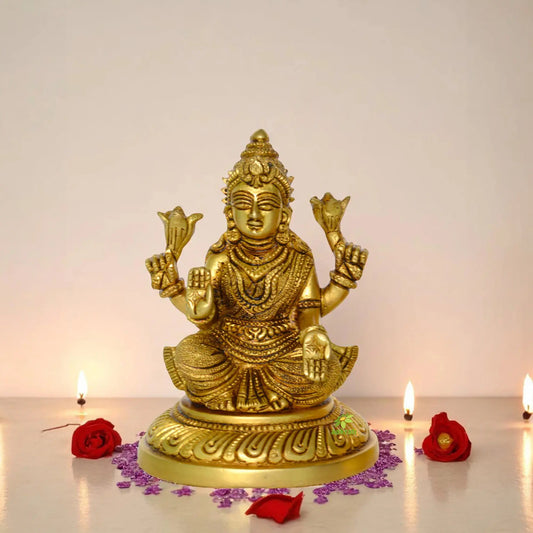 Goddes Of wealth Religious Laxmi ji Statue in Brass Aakrati