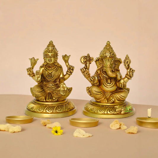 Laxmi Ganesha Pair for Home Temple Aakrati