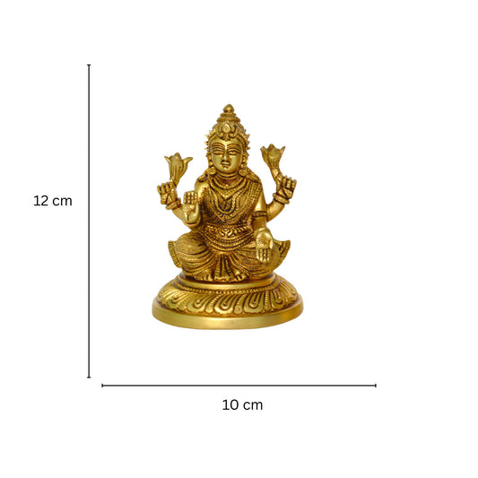 Goddes Of wealth Religious Laxmi ji Statue in Brass