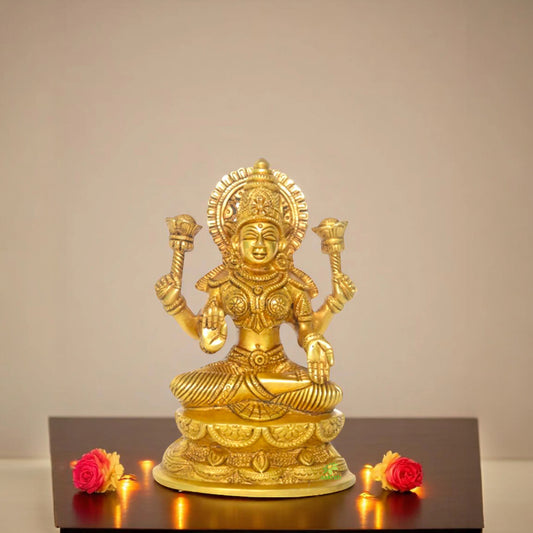 Goddess Laxmi Metal Brass Decorative Temple Statue