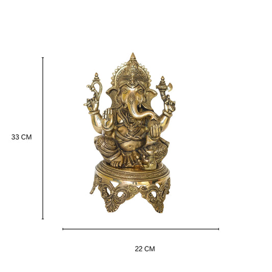 Lord Ganesha Sitting Pooja Ghar/Home/Office/Decor Statue Aakrati