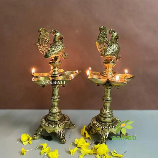 Diya stand, Kuthu Vilakku, annapakshi, Brass diya Stand, brass oil lamp , Long Brass diya stand, Traditional diya Aakrati