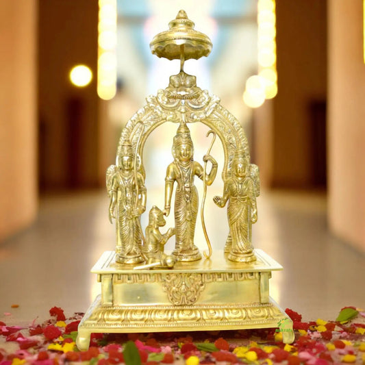 Brass metal Ram Darbar Hand Made Pooja Ghar Statue Aakrati