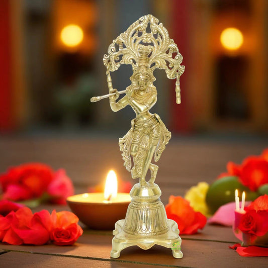 Standing Lord Krishna Playing Flute Decorative Statue Aakrati