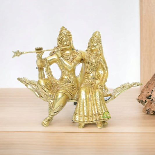 Radha Krishna Sitting on a Throne Aakrati