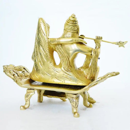 Radha Krishna Sitting on a Throne Aakrati