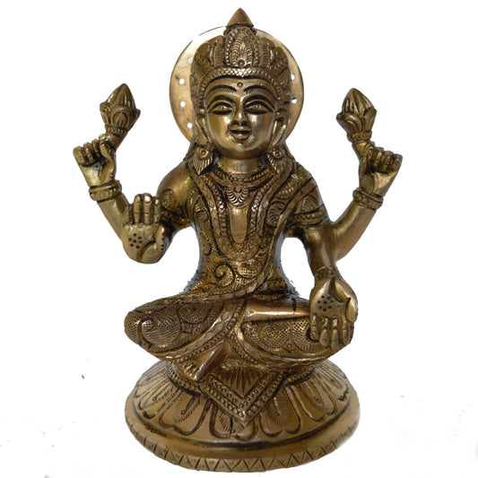 Goddess Laxmi Brass Metal Hand Made Statue Aakrati