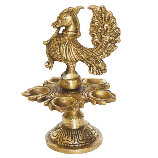 Peacock Oil Lamp made of Brass Metal Decorative Lamp Aakrati