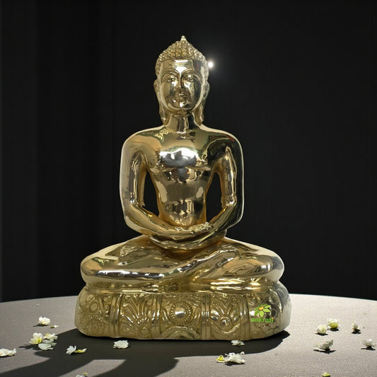 Lord Buddha sitting in meditating position brass statue Aakrati