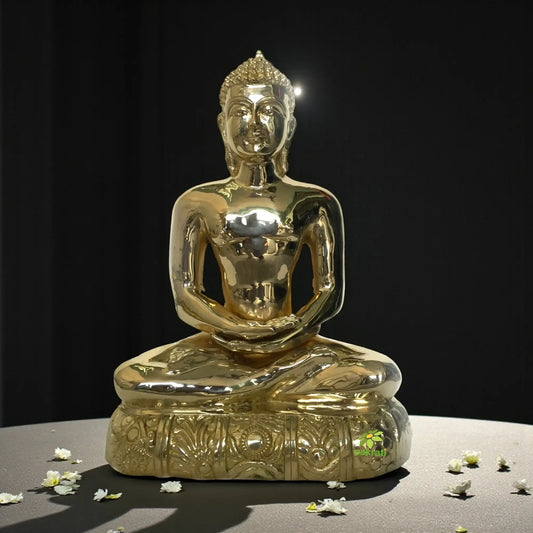 Lord Buddha sitting in meditating position brass statue Aakrati