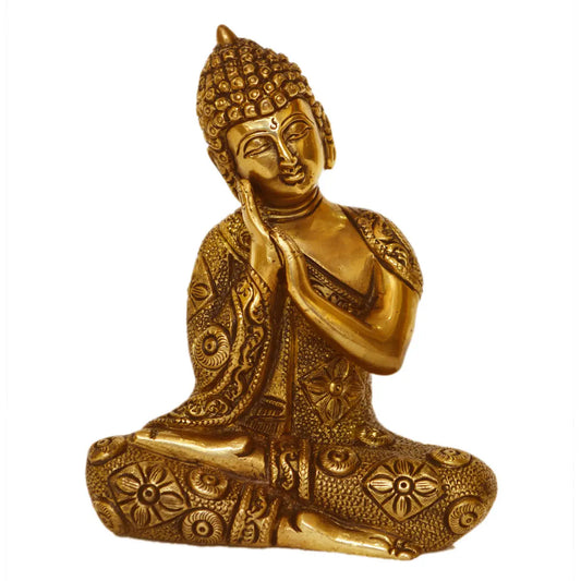 Lord Buddha symbol of peace Brass Made Home decor Sitting Statue Aakrati