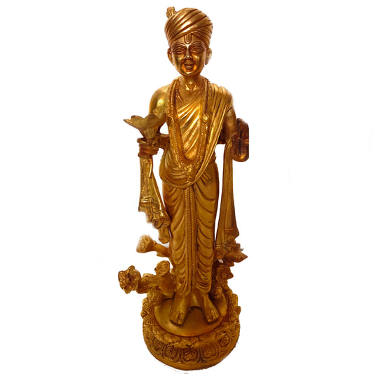 Swami Narayan (Lord Vishnu) from Akshardham Temple Brass Metal Standing Statue Aakrati