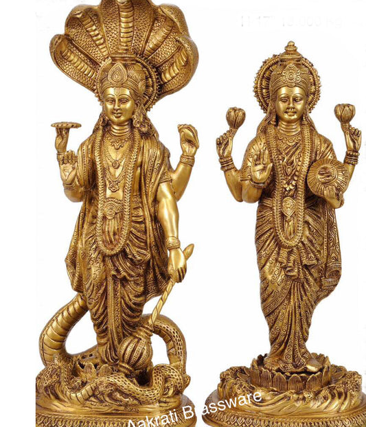 Laxmi Narayan Brass Made Standing Statue Aakrati