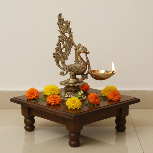 Brass Metal Decorative Antique finish Bird figure Oil Lamp/Diya Aakrati