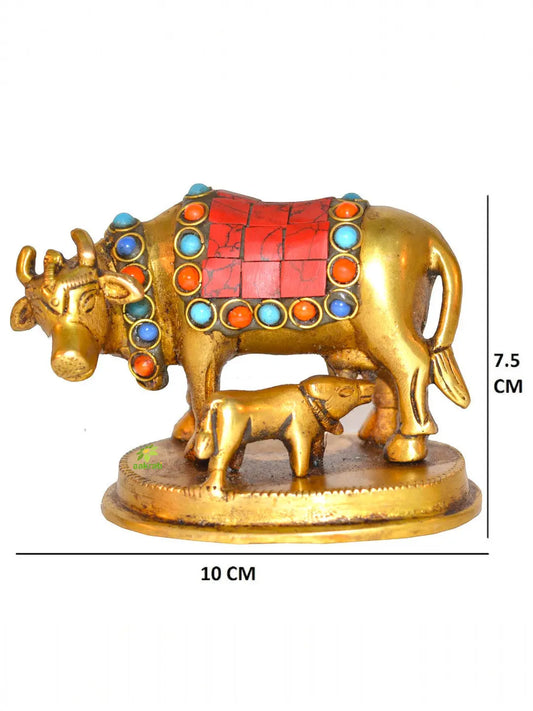 Turquoise stone finish Small Cow and Calf Aakrati