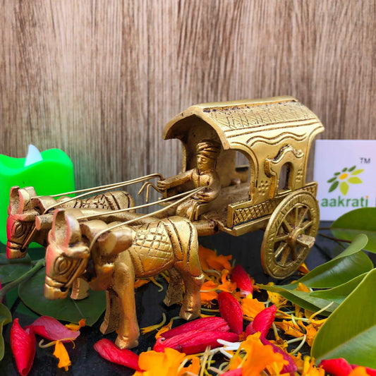Bullock Cart of Brass Aakrati