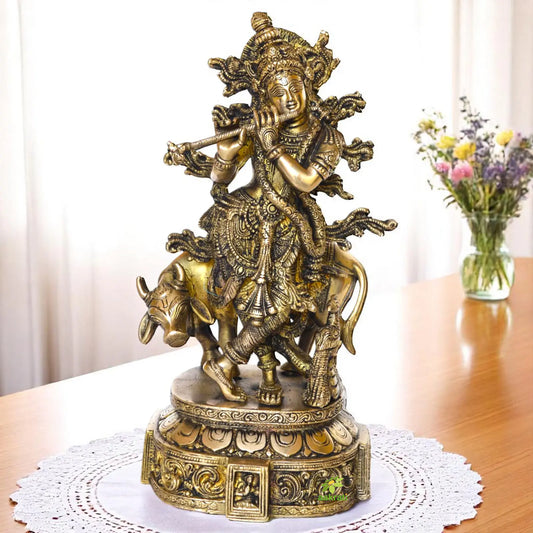 Krishna Statue of Brass Aakrati
