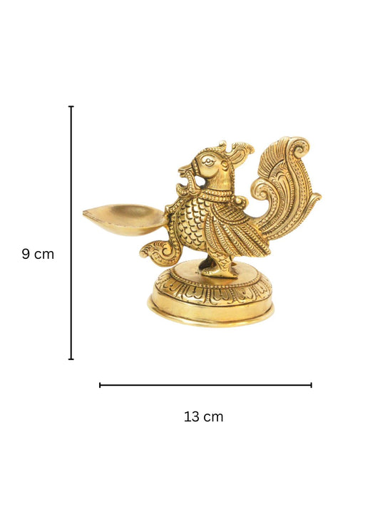 Bird figure Brass Metal Pooja Ghar Diya/Oil Lamp