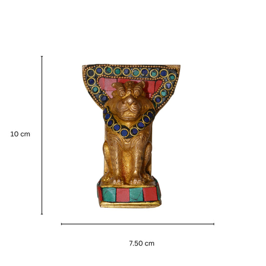 Table Card Holder with lion statue - showpiece for your home and office table