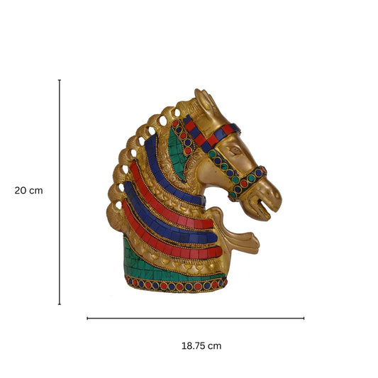 Horse Head Statue with stone work - unique home decor gift and table decor Aakrati