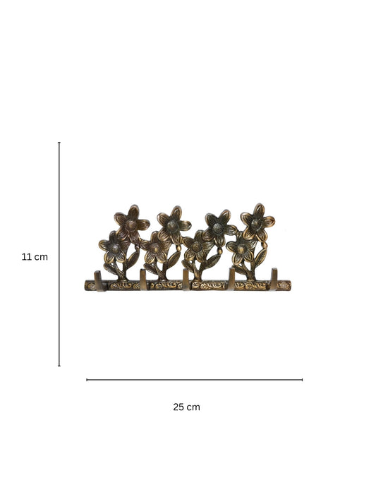 Aakrati Flower Design Metal Key Hook with Designer Look Aluminium Key Holder