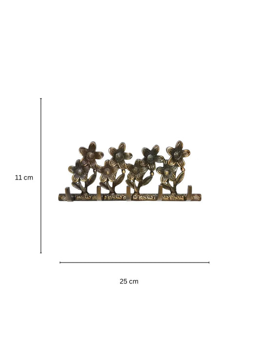 Aakrati Flower Design Metal Key Hook with Designer Look Aluminium Key Holder Aakrati