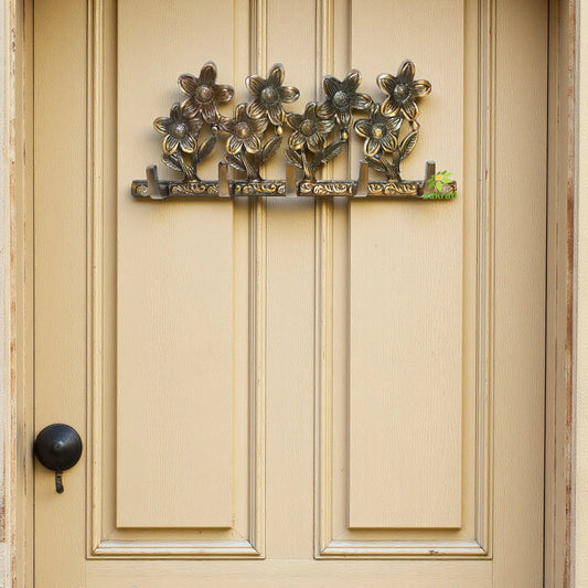 Aakrati Flower Design Metal Key Hook with Designer Look Aluminium Key Holder Aakrati