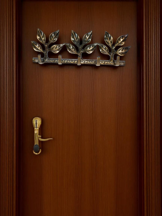 Aakrati Antique Finish Flower Design Metal Key Hook Aluminium Key Holder