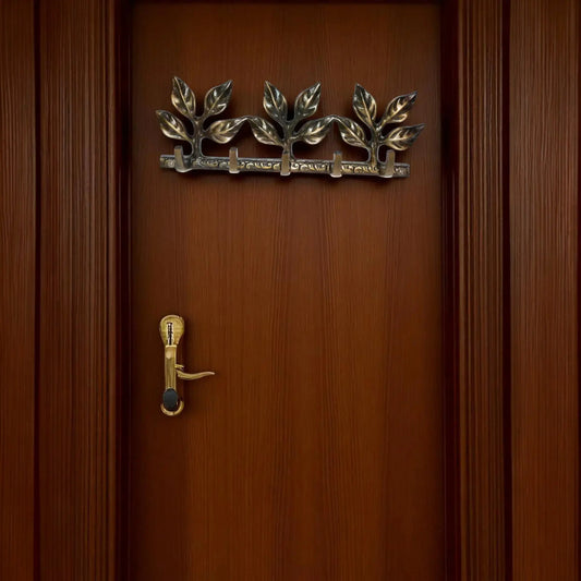 Aakrati Antique Finish Flower Design Metal Key Hook Aluminium Key Holder Aakrati