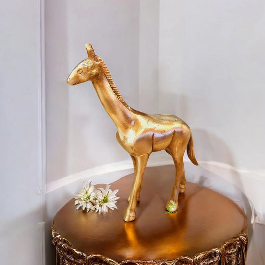 Brass Giraffe Statue Decorative Figurine Home Interior Decor Item Handcraft Table Decor Item in Antique Finish- A handmade vintage warming gift option Aakrati