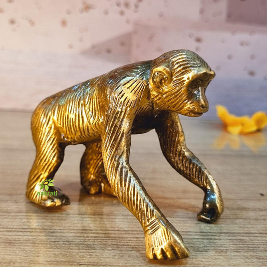 Decorative Metal Animal Figurine of Gorilla Metal Statue with Antique Finish for Home Decor/ Office Decor / Table Decor and Gift Item