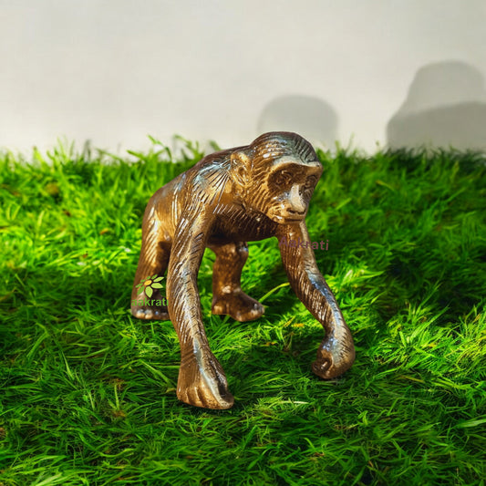 Decorative Metal Animal Figurine of Gorilla Metal Statue with Antique Finish for Home Decor/ Office Decor / Table Decor and Gift Item